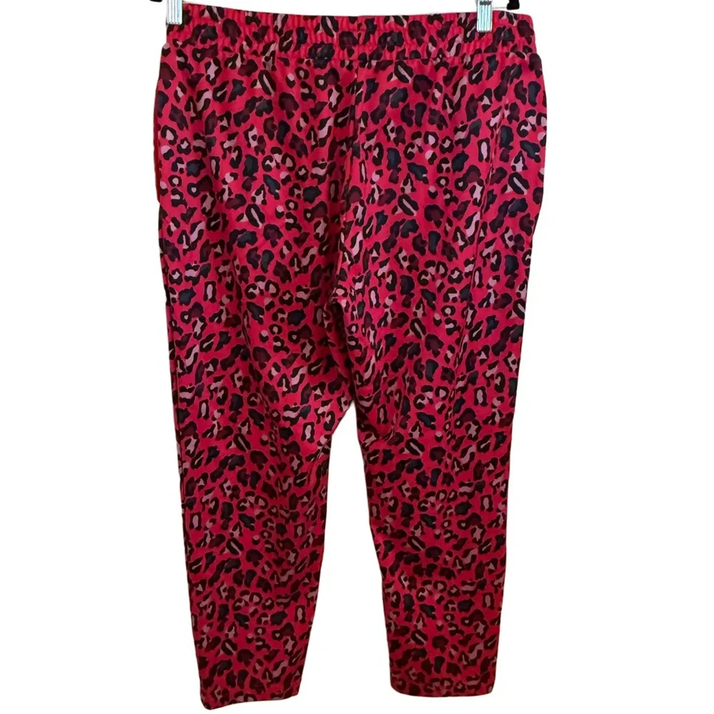 Juicy Couture Black Label Red Leopard Print Lounge Sweatpants Y2K Vibes Large